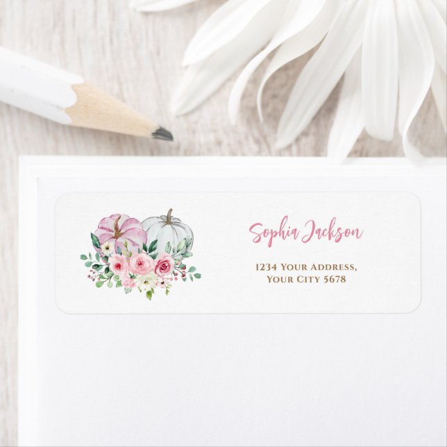 Pink Little Pumpkin Address Label (Insitu)