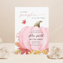 Pink Little Pumpkin Baby Shower Invitation