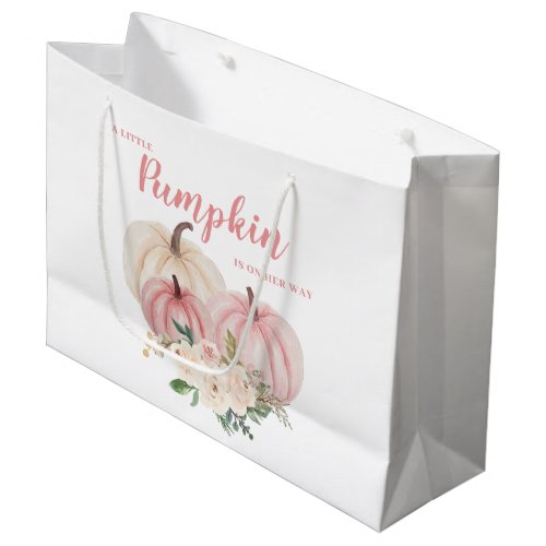 Pink Little Pumpkin Baby Shower Large Gift Bag