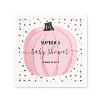 Pink Little Pumpkin Baby Shower Napkins