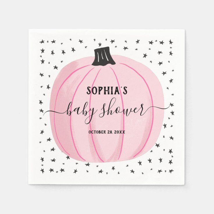 Pink Little Pumpkin Baby Shower Napkins Zazzle