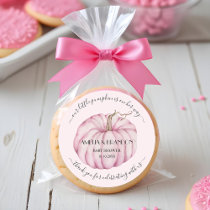 Pink Little Pumpkin Baby Shower Thank You Classic Round Sticker