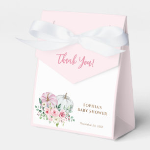 Pink Little Pumpkin Baby Shower Thank You Favor Boxes