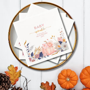 Pink little pumpkin baby sprinkle napkins