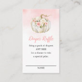 Pink Little Pumpkin Diaper Raffle Ticket Enclosure Card (Front)