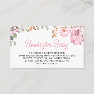 Pink Little Pumpkin Fall Autumn Books for Baby Enclosure Card