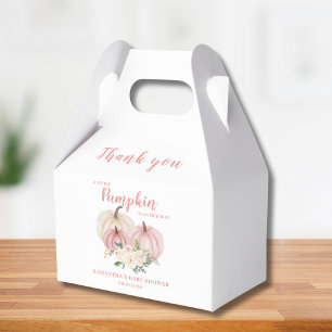 Pink Little Pumpkin Girl Baby Shower Favor Boxes