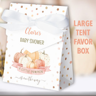 Pink Little Pumpkin Girl Baby Shower Large Tent Favor Boxes