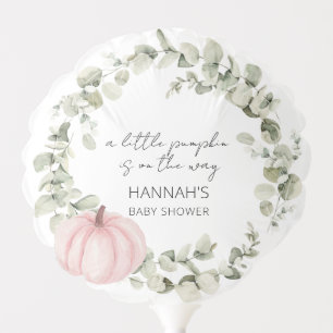 Pink Little Pumpkin is on the Way Baby Shower Balloon