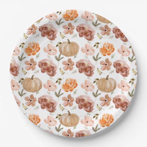 Pink Little Pumpkin Paper Plate Pumpkin Baby Showe