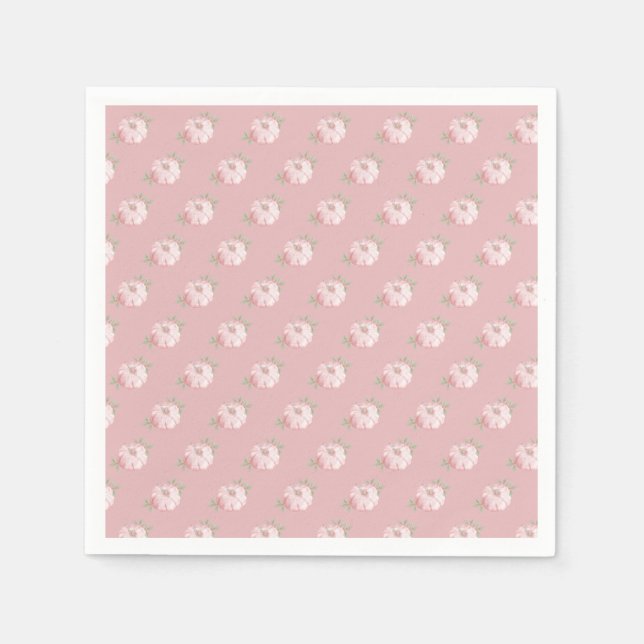 Pink Little Pumpkin Pattern Fall Baby Shower Napkins (Front)