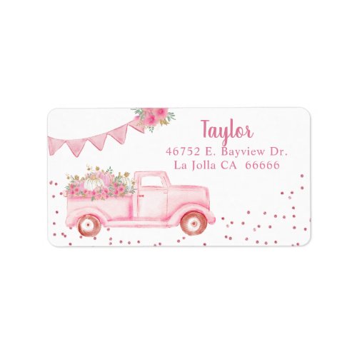 Pink Little Pumpkin Return Address Label