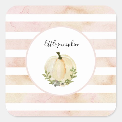 Pink Little Pumpkin Stickers Blush White Pumpkin