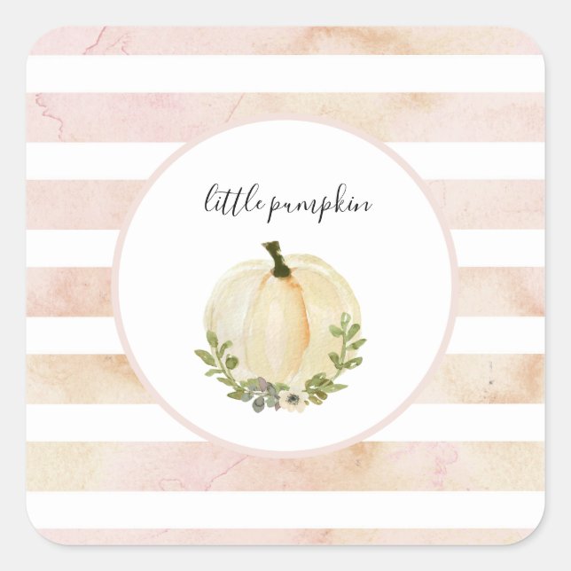 Pink Little Pumpkin Stickers Blush White Pumpkin (Front)