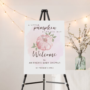 Pink Little Pumpkin Welcome Fall Baby Shower Foam Board