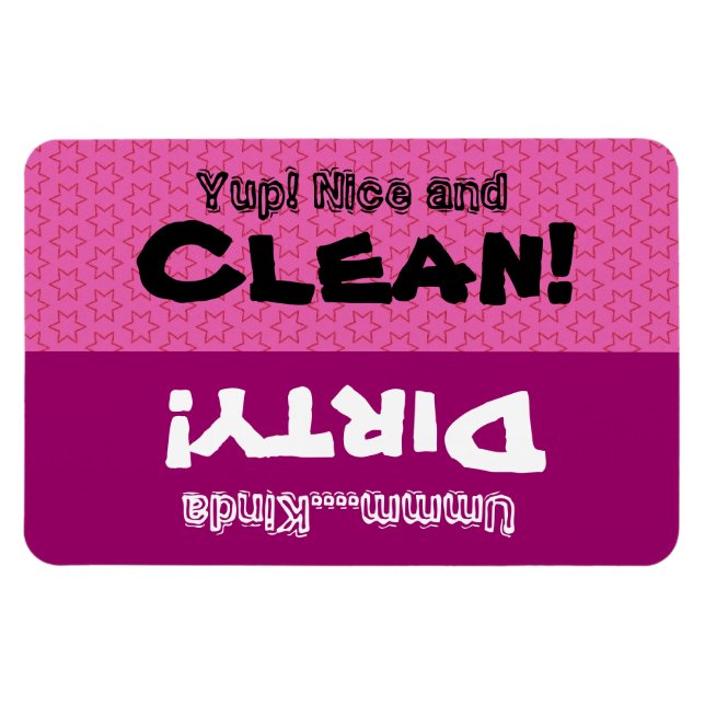 Pink Little Stars Clean Dirty Dishwasher W1418 Magnet (Horizontal)
