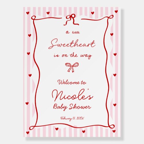 Pink Little Sweetheart Baby Shower Welcome Sign