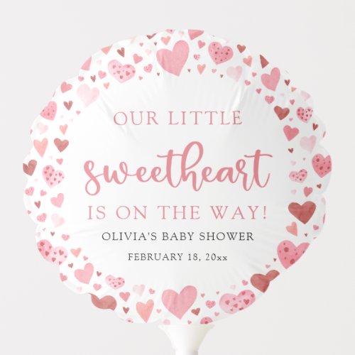 Pink Little Sweetheart Valentines Day Baby Shower Balloon