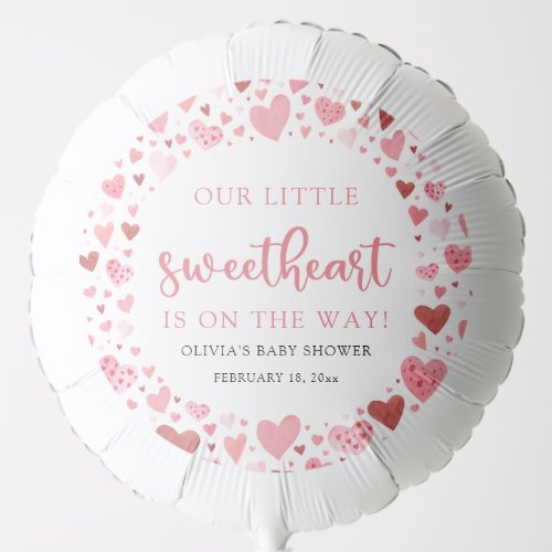Pink Little Sweetheart Valentines Day Baby Shower Balloon