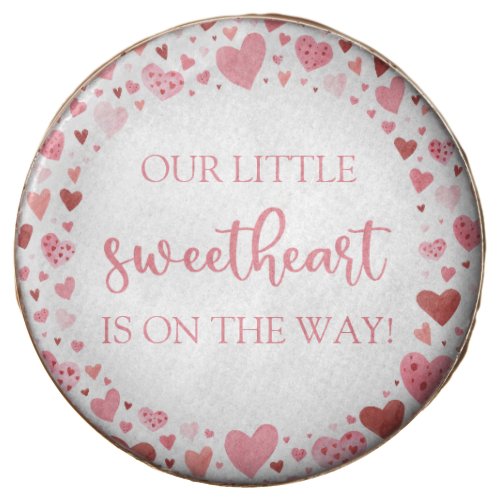 Pink Little Sweetheart Valentines Day Baby Shower Chocolate Covered Oreo