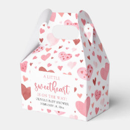 Pink Little Sweetheart Valentine&#39;s Day Baby Shower Favor Boxes