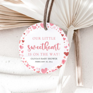 Pink Little Sweetheart Valentine's Day Baby Shower Favor Tags