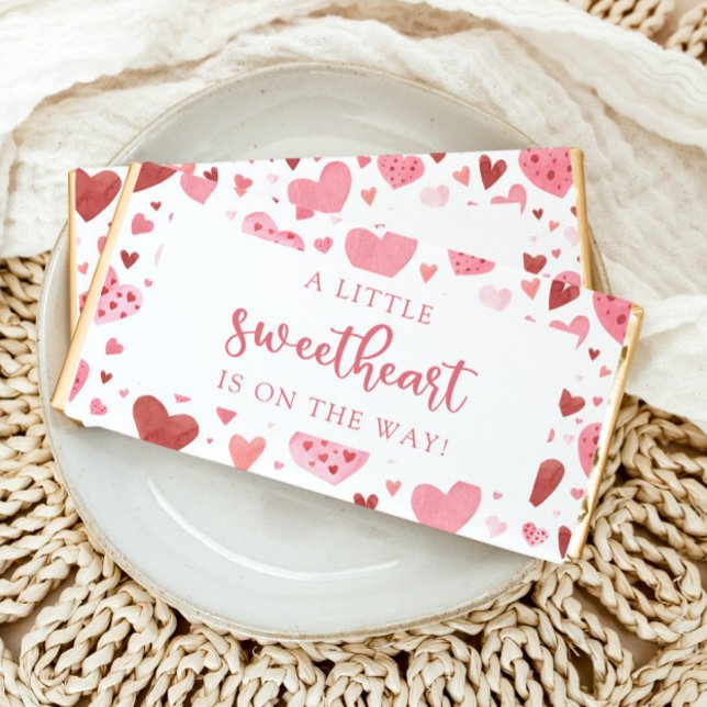 Pink Little Sweetheart Valentine's Day Baby Shower Hershey Bar Favors (Creator Uploaded)
