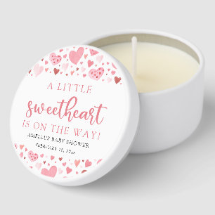 Pink Little Sweetheart Valentine's Day Baby Shower Mini Candle Favors