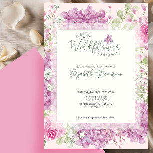 Pink Little Wildflower Baby Shower Invitation