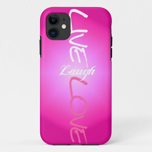 Pink Live Laugh Love iPhone Case (Back)