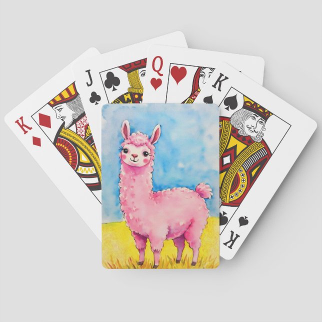 Pink Llama Against a Blue Sky Poker Cards (Back)