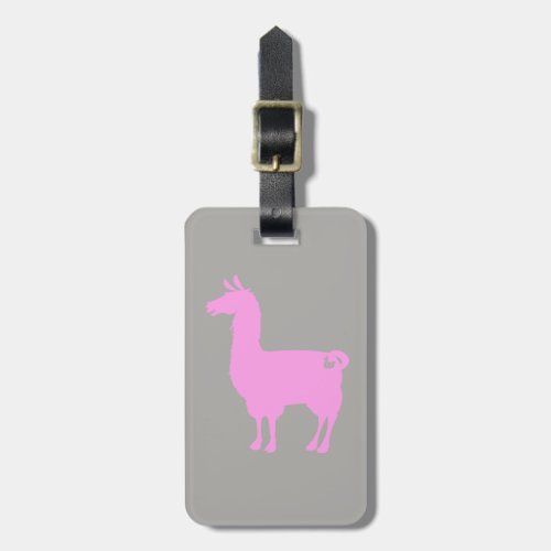 Pink Llama Luggage Tag