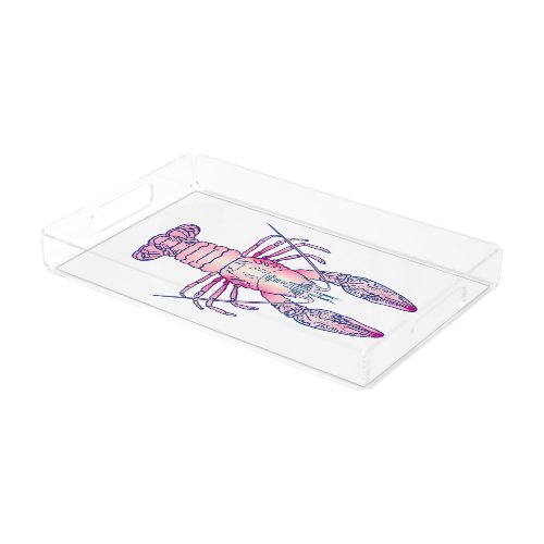 Pink Lobster Acrylic Tray