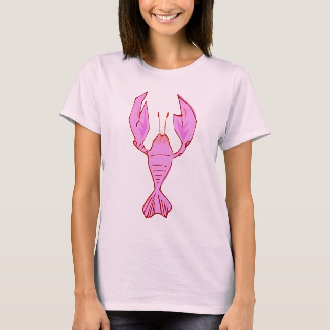 Pink /Lobster Crawfish T-Shirt (Front)