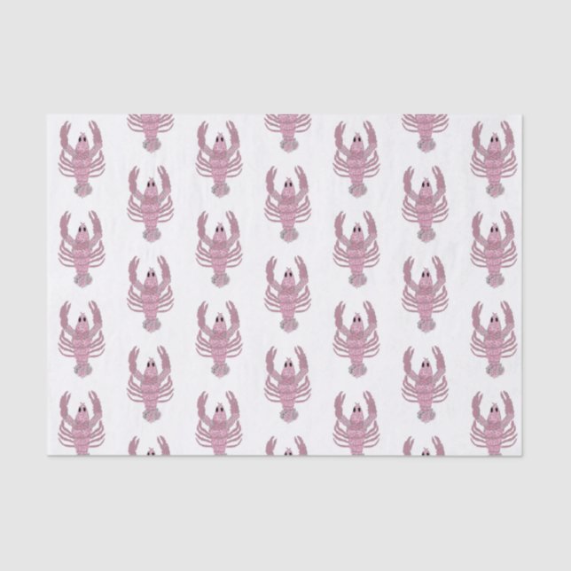 Pink Lobster Roses Rose  Wrapping Paper (Front)