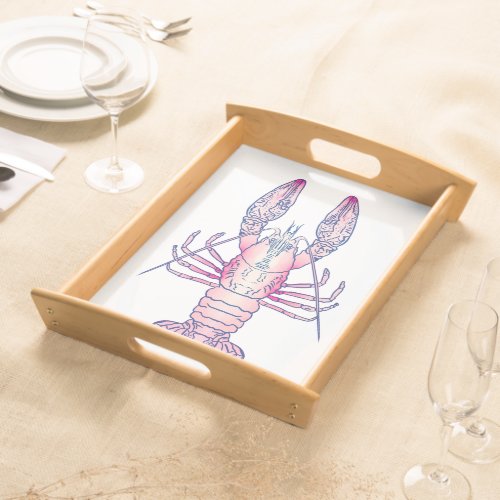 Pink Lobster Serving Tray