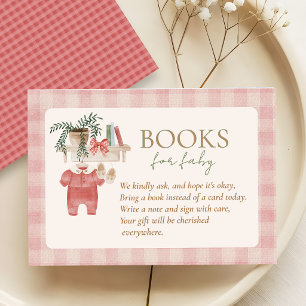 Pink Locally Grown Baby Shower BOOKS FOR BABY Enclosure Card