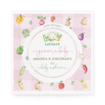 Pink Locally Grown Baby Shower Napkins