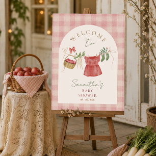 Pink Locally Grown Baby Shower WELCOME SIGN