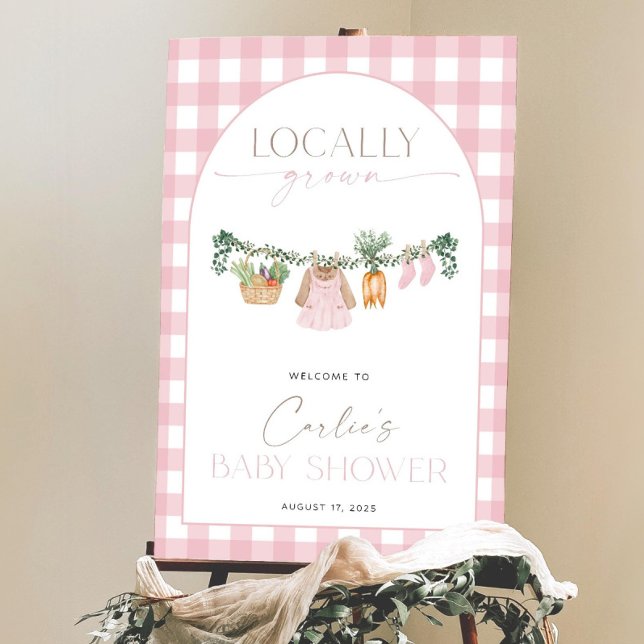 Pink Locally Grown Baby Shower Welcome Sign Farmer (Creator Uploaded)