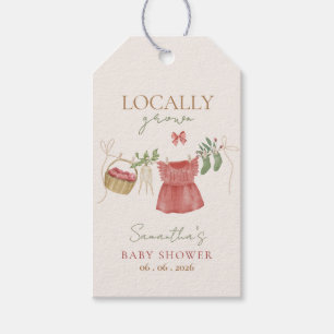 Pink Locally Grown Farmer's Market Baby Shower Gift Tags