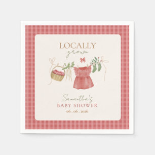 Pink Locally Grown Farmer's Market Baby Shower Napkins