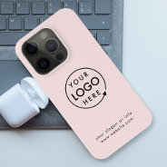 Pink Logo | Business Corporate Modern Iphone Case at Zazzle