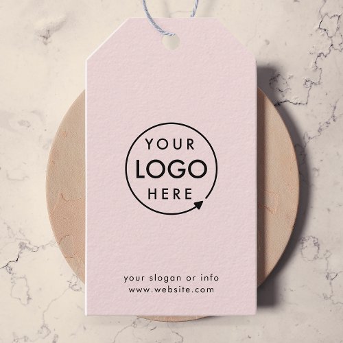 Pink Logo  Business Corporate Modern Minimalist Gift Tags