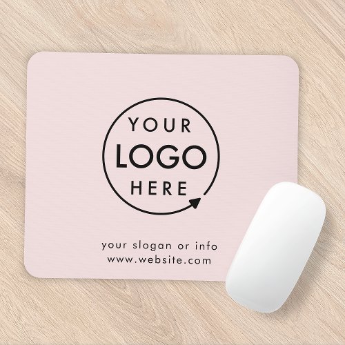 Pink Logo  Business Corporate Modern Minimalist Mouse Pad