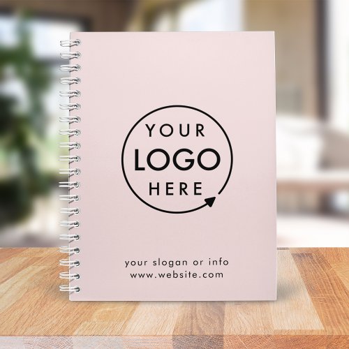 Pink Logo  Business Corporate Modern Minimalist Notebook