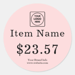 Pink Logo Custom Branded Business Price Tag