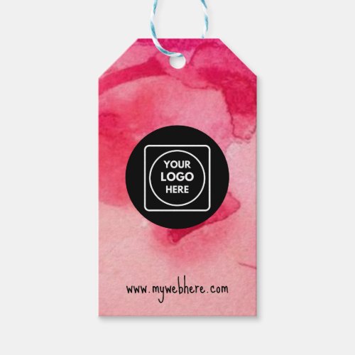 Pink Logo Custom Text Product Description Gift Tag