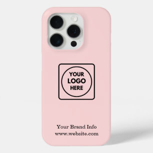 Pink Logo Modern Corporate Business Design iPhone 15 Pro Case