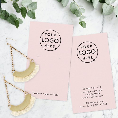 Pink Logo  Modern Earring Jewellery Display Card